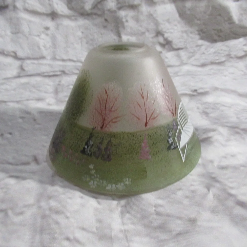Vintage Yankee Candle Gazebo,Garden Frosted Glass Jar Candle Shade Topper no box